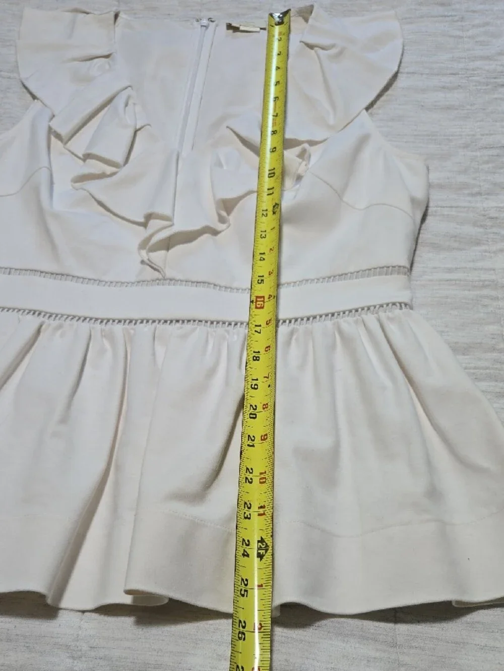 kate spade Cream Ruffle V-Neck Peplum Camisole